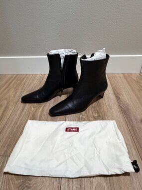 STAUD Black Wally Ankle Boots